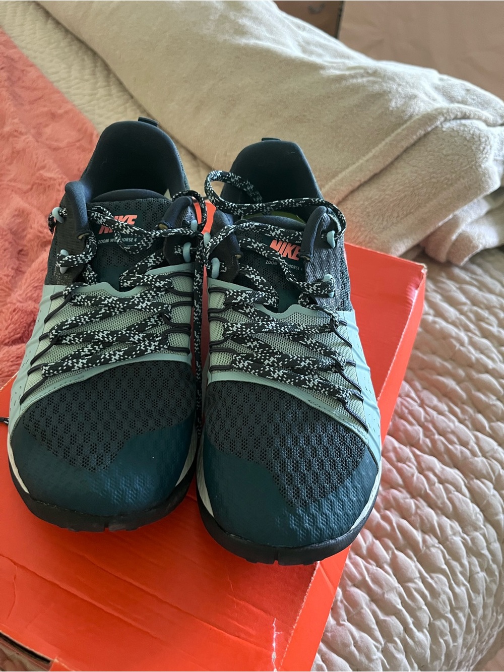 Nike women’s air zoom blue and Teal Athletic Running Shoes